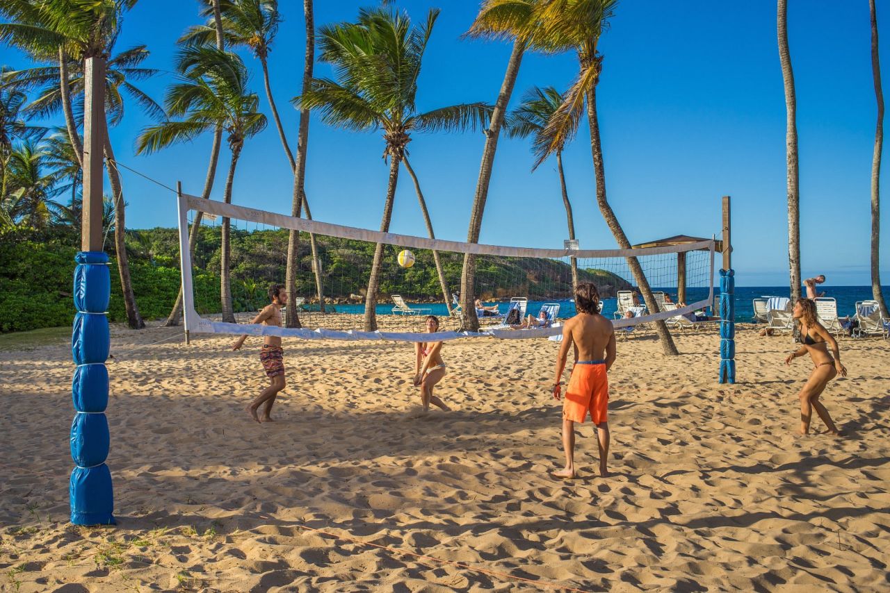 Playing Volleyball in a Puerto Rico Beach